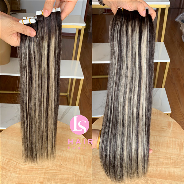Indian Virgin Human hair Tape in hair extensions T2P2/613