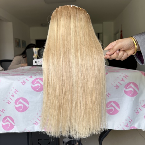 Genius Weft Hair European Raw Human Hair 100gram Highlights Top Quality Russian Invisible Genius Weft Extensions