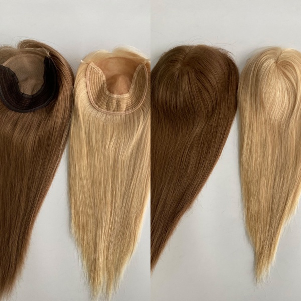 Silk Top Topper with HD Lace Front and Back Weft Raw Human Hair Clips in Hair Topper for Women Human Hair
