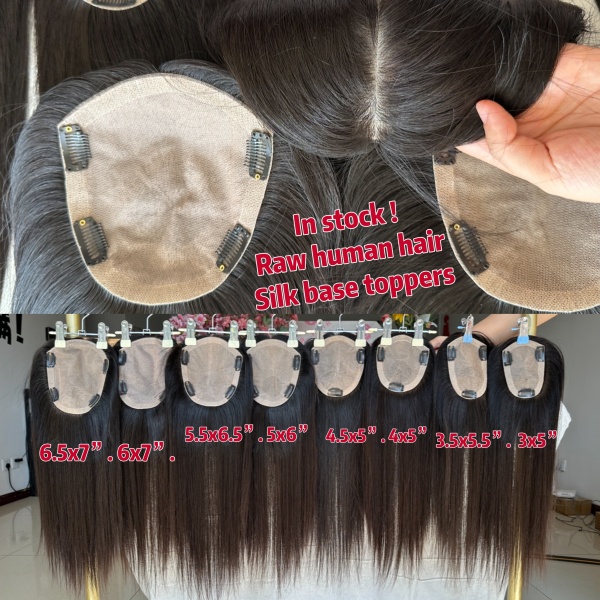 2025 New Style Full Silk Base Topper for Women 100% Unprocessed European Raw Human Hair Women Topper