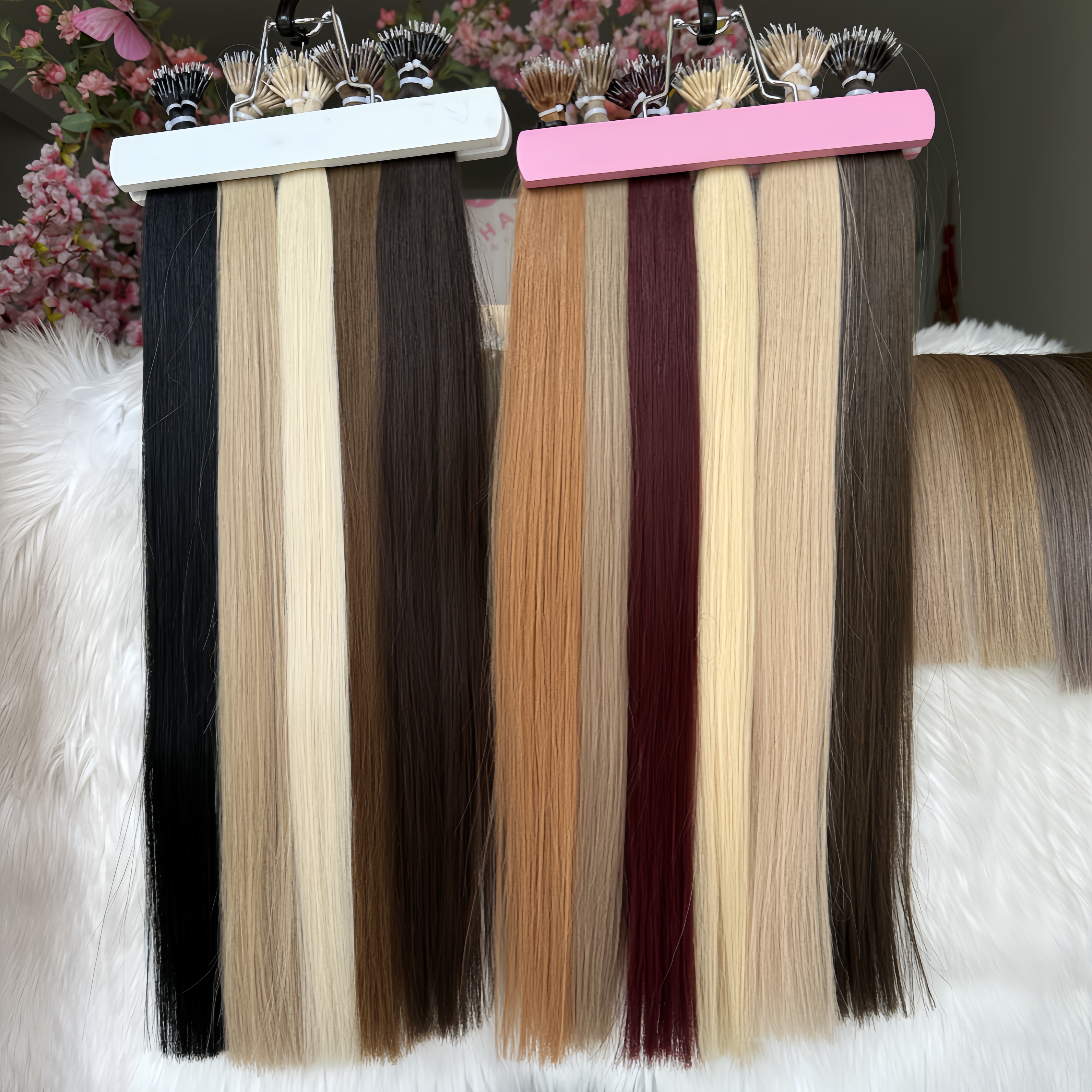 Stock Nano ring hair extensions Top quality European Raw human hair 