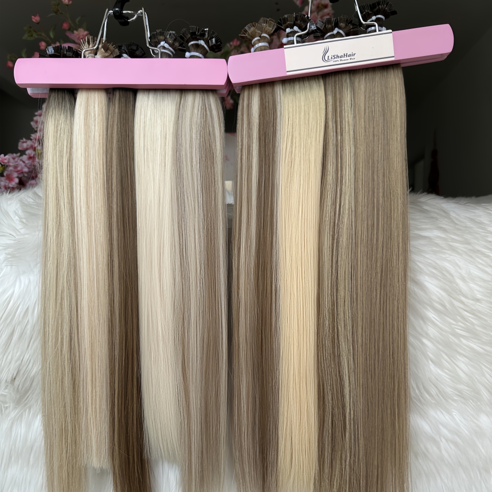 Wholesale Best Quality 100% Virgin Human Hair Extension Russian Double Drawn Keratin Flat Tip Raw Hair Pre-Bonded 22 Inches