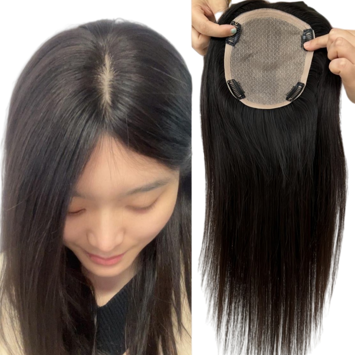 Ready to Ship 5x6 Cuticle Aligned Silk Base Closure 100% Virgin European Raw Human Hair Topper Natural Black