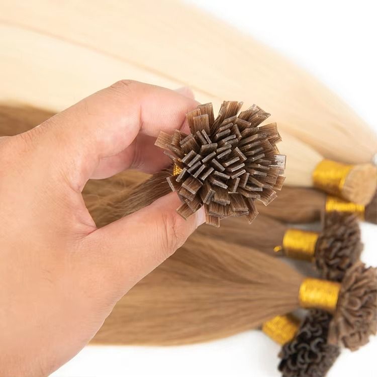 Wholesale Best Quality 100% Virgin Human Hair Extension Russian Double Drawn Keratin Flat Tip Raw Hair Pre-Bonded 22 Inches