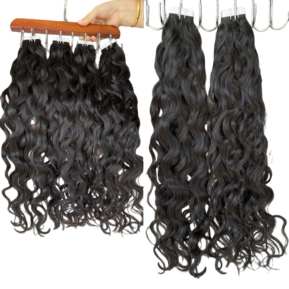 100% Remy Human Hair Tape In Extensions Natural Wave Human Hair Tape Ins 100gram/pc