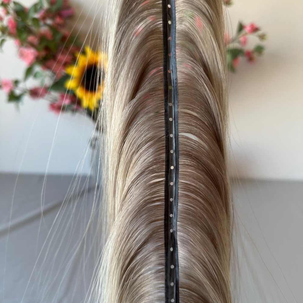 Wholesale Price Top Grade Raw European Human Hair Butterfly Weft Extensions Xo Hole Weft