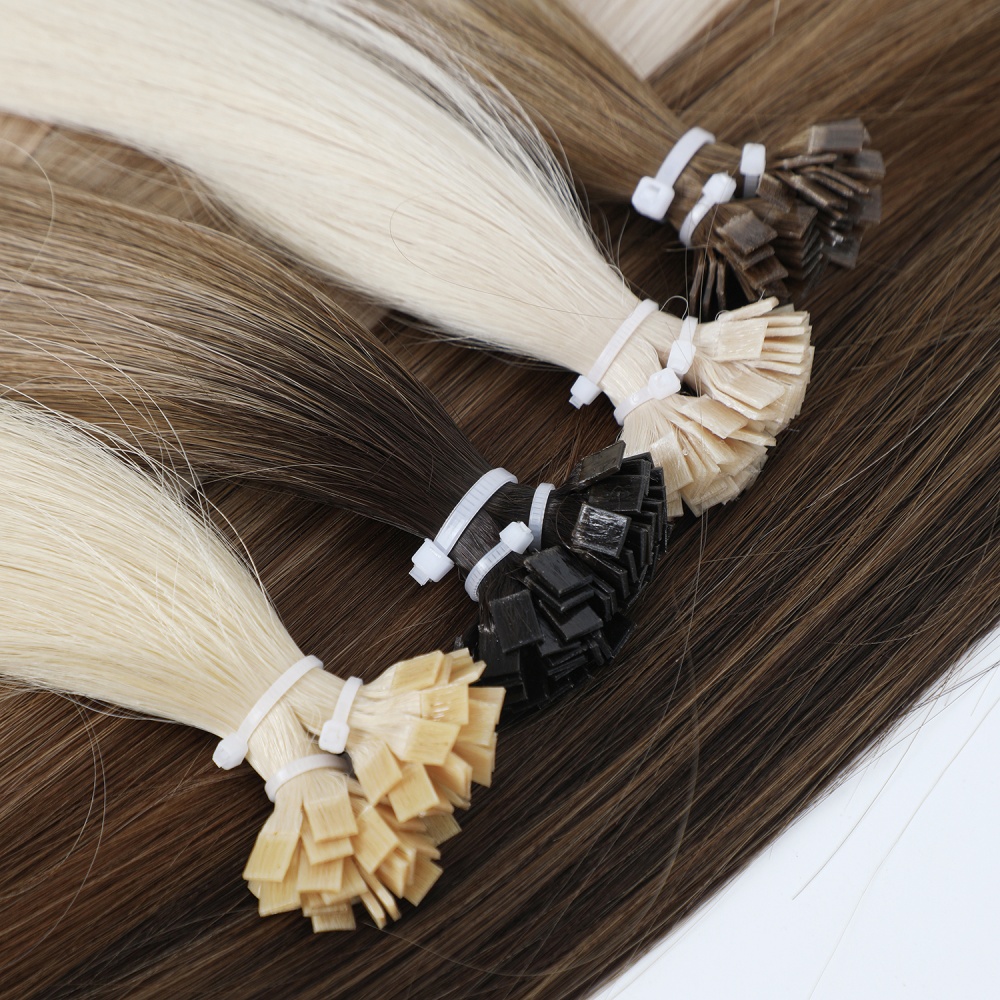 Wholesale Best Quality 100% Virgin Human Hair Extension Russian Double Drawn Keratin Flat Tip Raw Hair Pre-Bonded 22 Inches